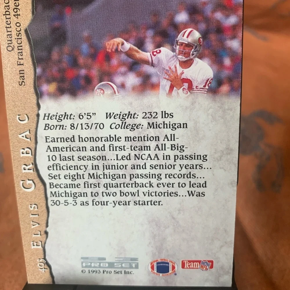 San Francisco 49ers Football Card